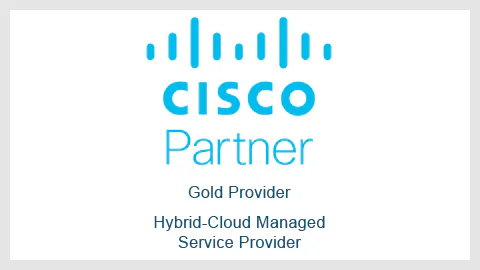 Logo of Cisco Gold Partner Hybrid Cloud Managed Service Provider