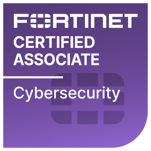Fortinet certified associated cyber security logo badge